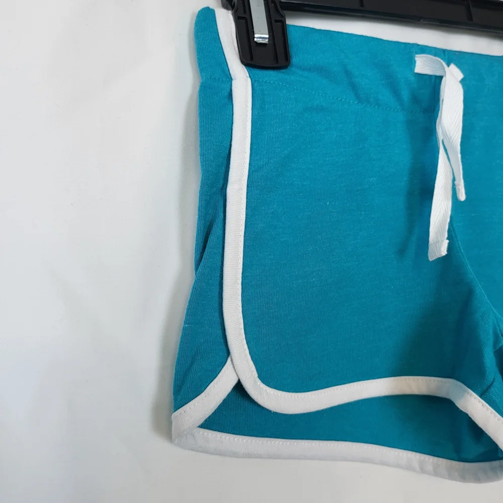 Old Navy Girls Teal White Dolphin-Hem Jersey‎ Cheer Drawstring Shorts XS/5 New